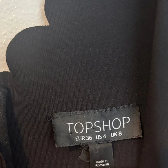 Topshop Black Scalloped Mini Dress - Picture 4 of 8